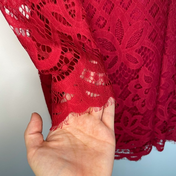 Lulus ❤️ Red ❤️ Lace Mini Dress - Picture 3 of 5